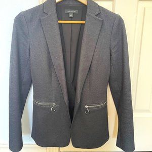 Ann Taylor dark grey textured blazer, zipper pockets